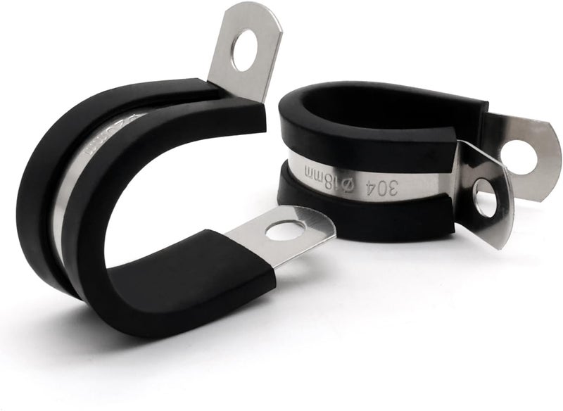 ZIPCCI 1 Inch Cable Clamp, 15 Pack Stainless Steel Wire Clamp, Rubber Metal Hose Clamps for Wire Line Clips, Pipe, Hose Bracket, Tube Holder (26mm) - Image 5